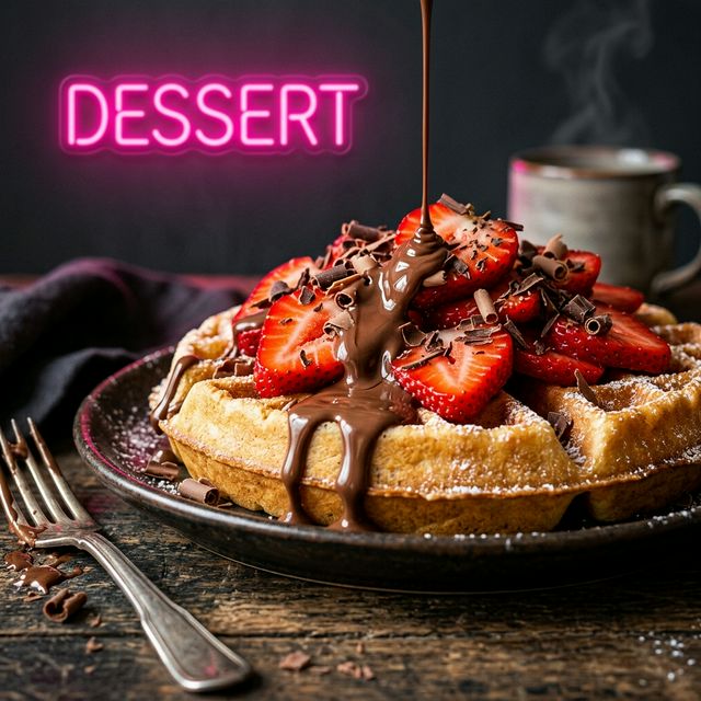 Strawberry Drip waffle